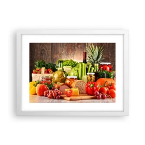 Affiche dans un cadre blanc - Poster - Fumé, cuit au four et mariné - 40x30 cm