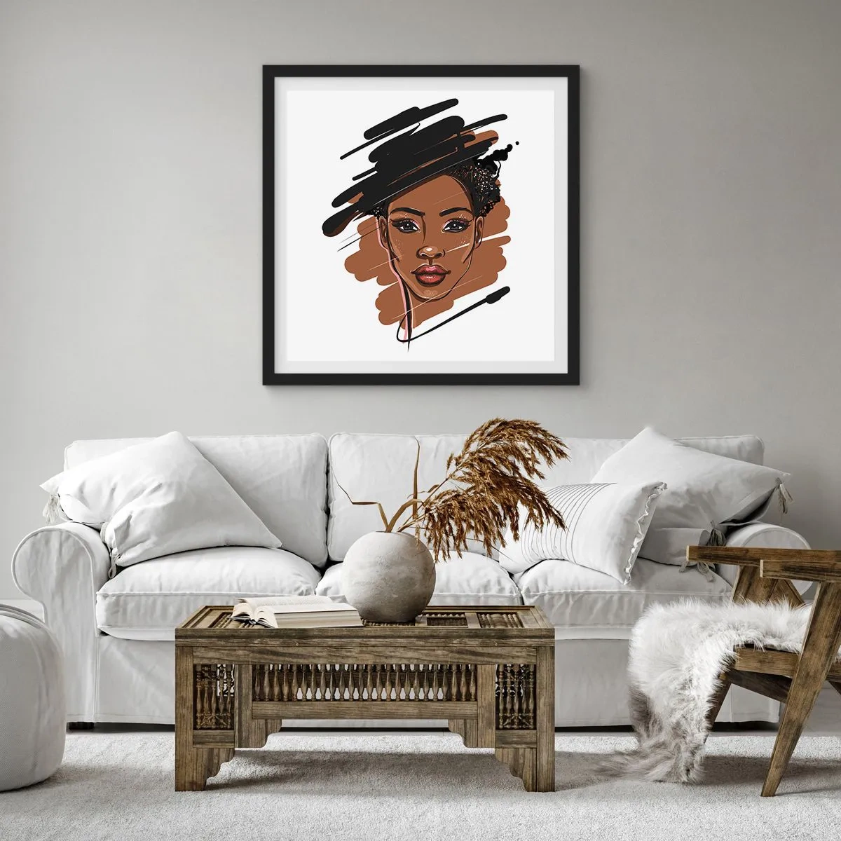 Affiche dans un cadre noir - Poster - Doux comme le chocolat - 30x30 cm