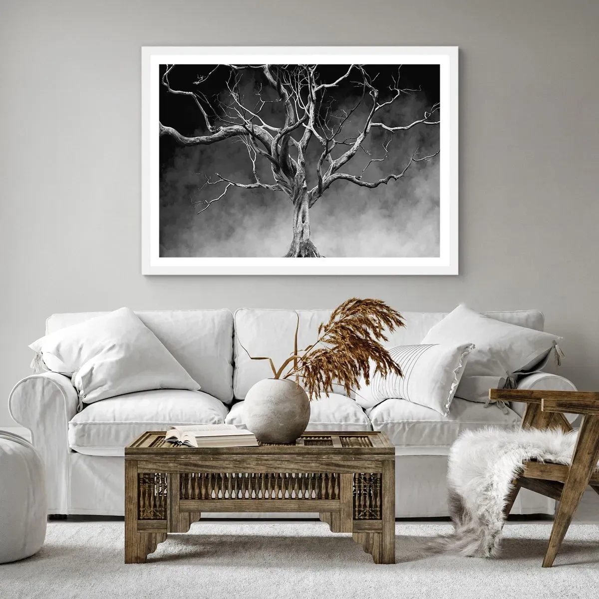 Affiche dans un cadre blanc - Poster - Primordial et sacré - 100x70 cm