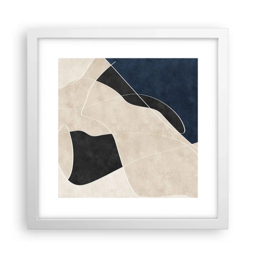 Affiche dans un cadre blanc - Poster - Composition abstraite - contraste de couleurs - 30x30 cm