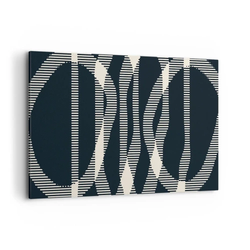 Impression sur toile - Image sur toile - Lignes géométriques dans des tons clairs sur un fond sombre - 100x70cm - Une tentative de briser l'obscurité - Décoration murale moderne pour le salon et la chambre ARTTOR