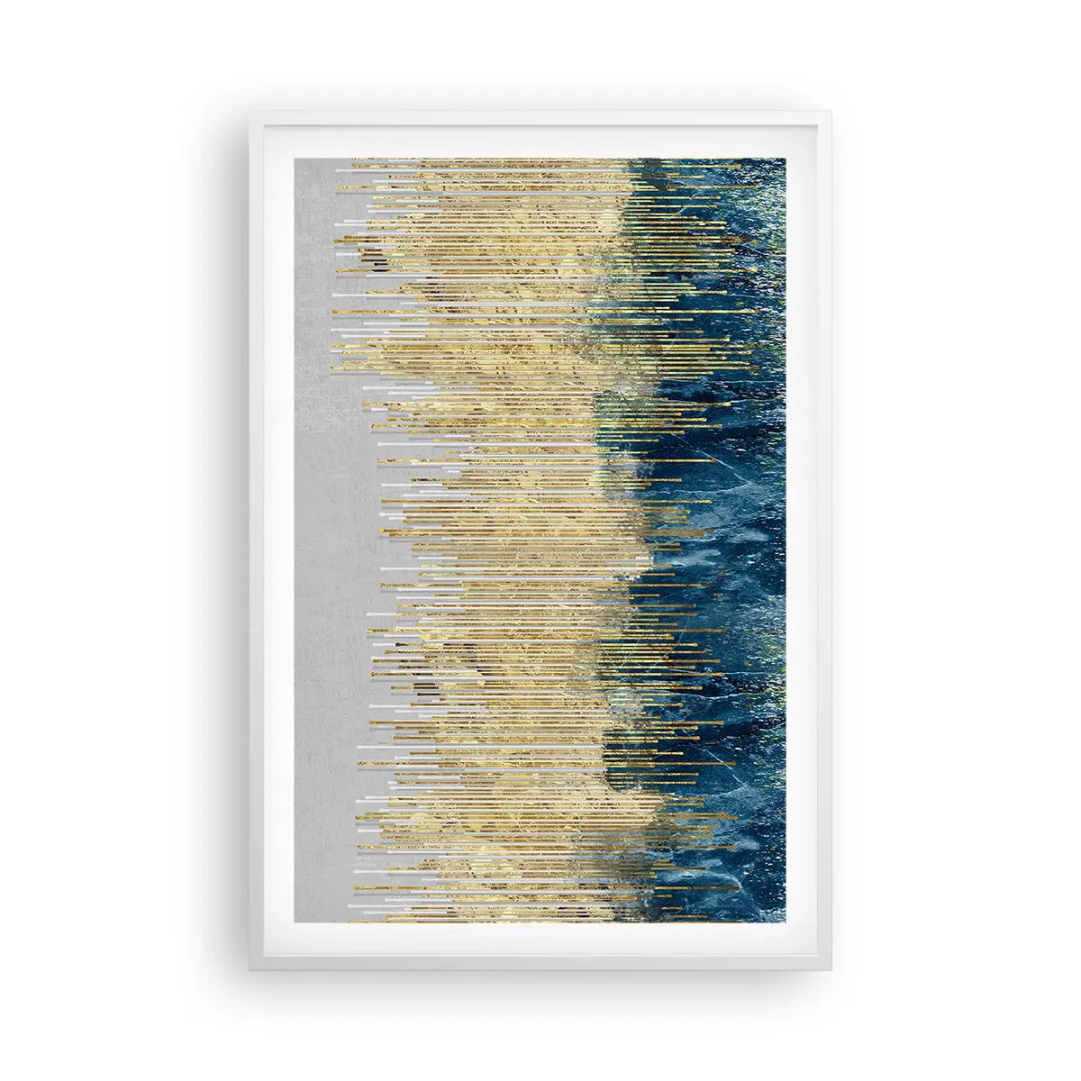 Affiche dans un cadre blanc - Poster - Bordure dorée - 61x91 cm