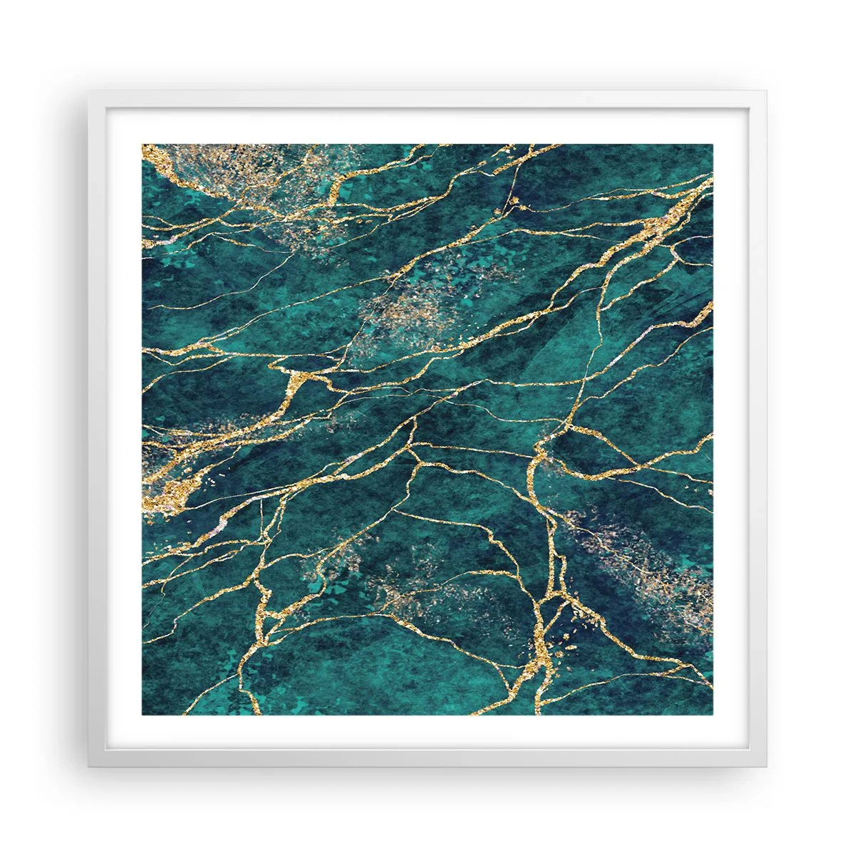 Affiche dans un cadre blanc - Poster - Mine d'or - 60x60 cm