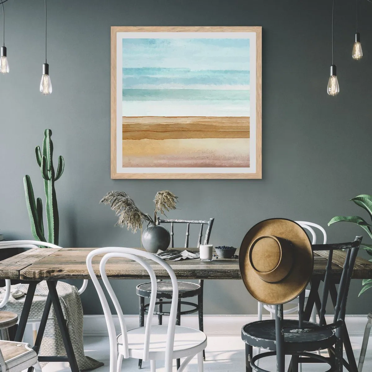 Affiche dans un chêne clair - Poster - Réconfort - 50x50 cm