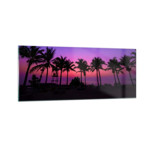 Impression sur verre - Image sur verre - Soirée sous les palmiers - 100x40 cm