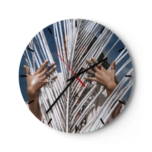 Horloge murale - Pendule murale - Fille de chaman ? - 40x40 cm