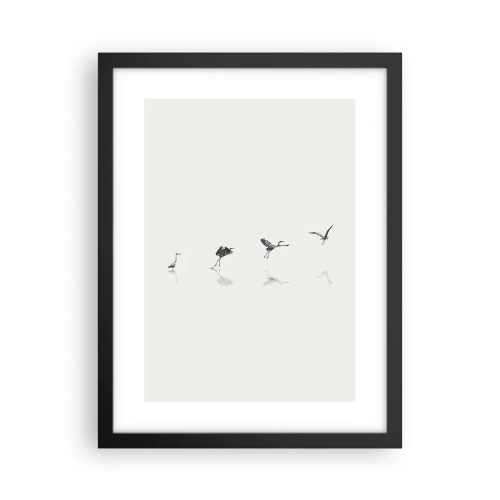 Affiche dans un cadre noir - Poster - Quatre étapes simples - 30x40 cm