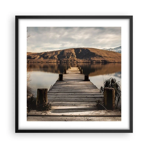 Affiche dans un cadre noir - Poster - Paysage silencieux - 50x50 cm