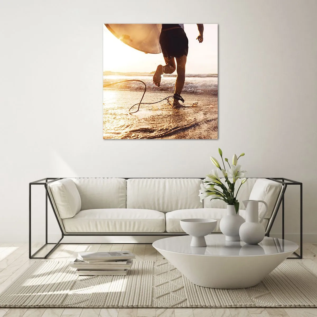 Impression sur verre - Image sur verre - A la rencontre des vagues - 60x60 cm