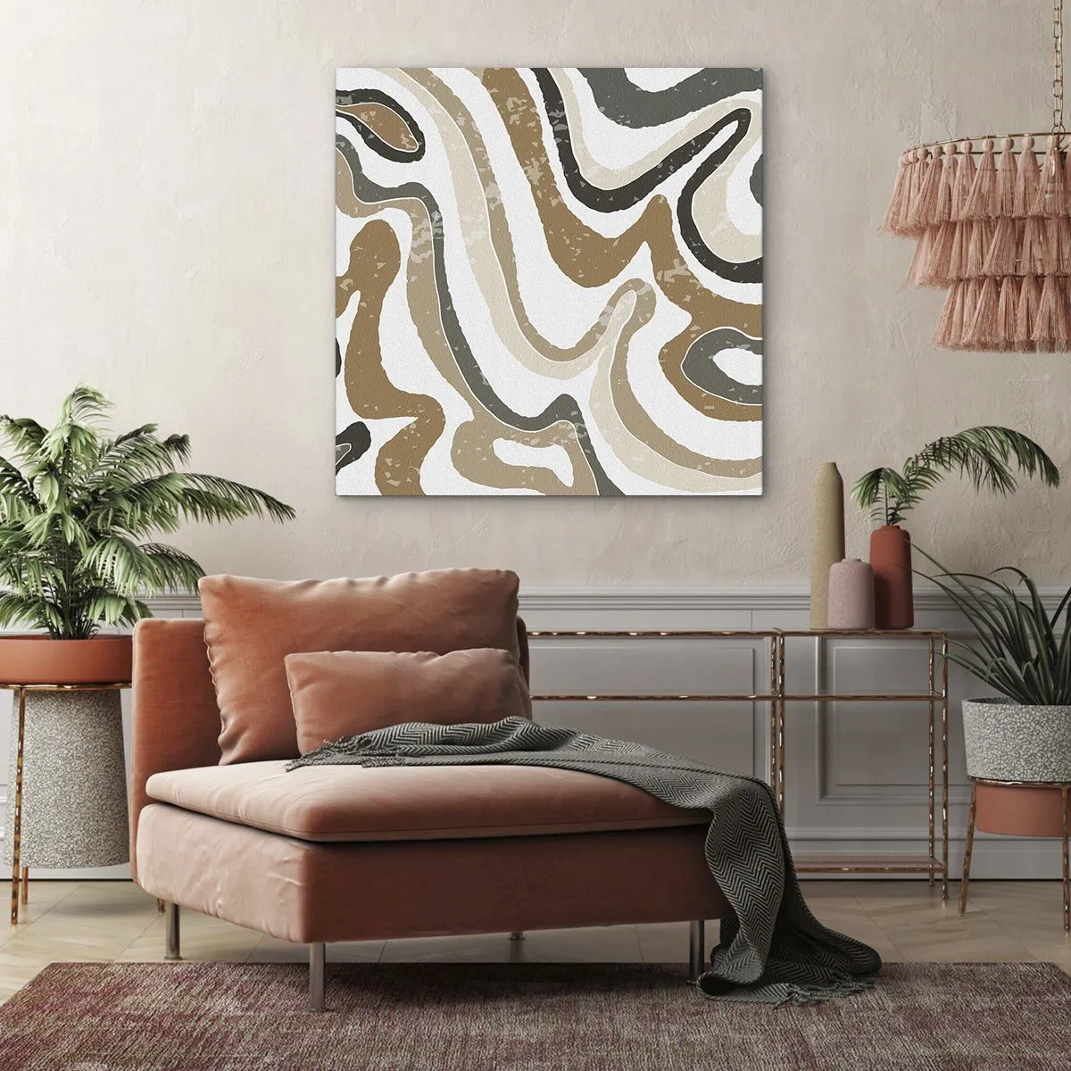 Impression sur toile - Image sur toile - Méandres de couleurs de la terre - 30x30 cm