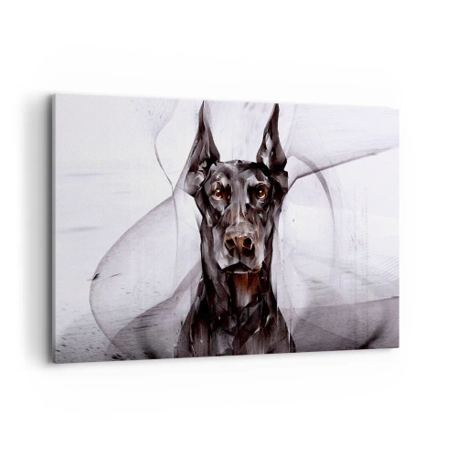 Impression sur toile - Image sur toile - Portrait abstrait d'un chien dans une démarche artistique - 120x80cm - Né noble - Décoration murale moderne pour le salon et la chambre ARTTOR