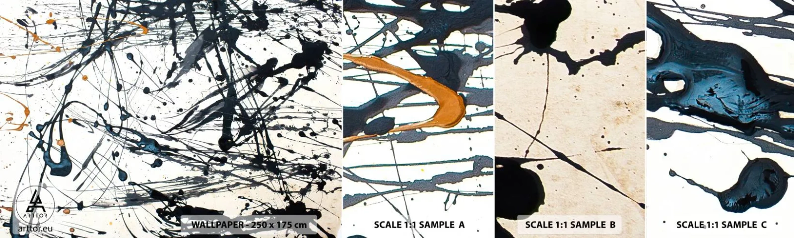 Échantillon De Papier Peint Standard Eco - Abstraction expressionniste - Abstraction, Morceau, Artistique - 100x30 cm