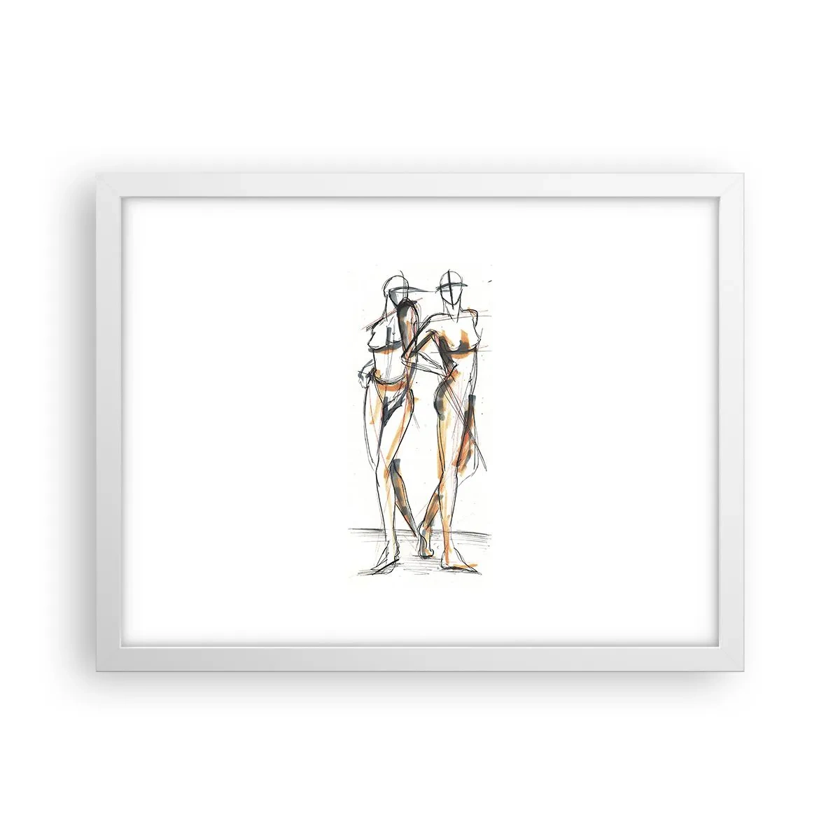 Affiche dans un cadre blanc - Poster - Étude de la grâce - 40x30 cm