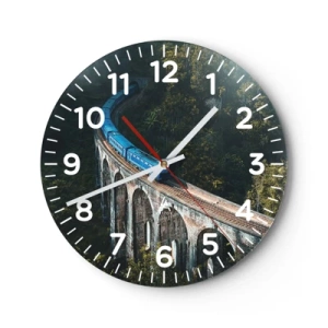 Horloge murale - Pendule murale - Train nature - 40x40 cm