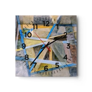 Horloge murale - Pendule murale - Tout droit ou en diagonale ? - 40x40 cm