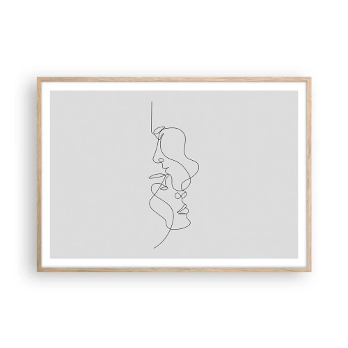 Affiche dans un chêne clair - Poster - Chaleur de désir renaissant - 100x70 cm
