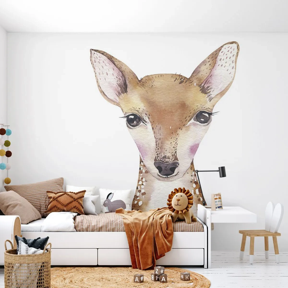 Papier Peint Photo Premium Sand - L'innocence de la nature - Animaux, Graphique, Chevreuil - 100x70 cm