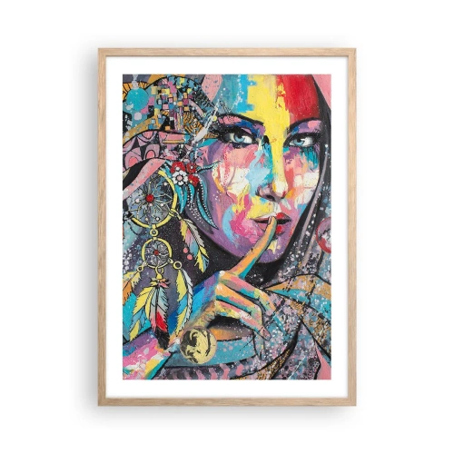Affiche dans un chêne clair - Poster - Taisez-vous jusqu'à ce que vous compreniez - 50x70 cm