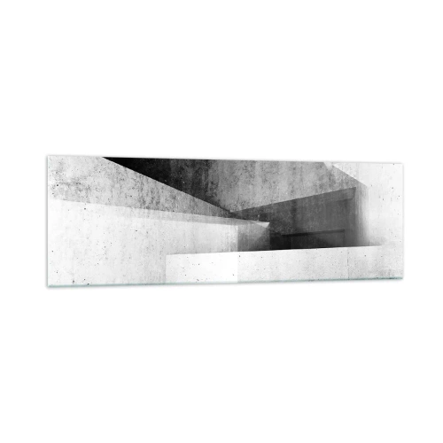 Impression sur verre - Image sur verre - Formes géométriques dans une composition monochrome - 160x50cm - Structure de l'espace - Décoration murale moderne pour le salon et la chambre ARTTOR
