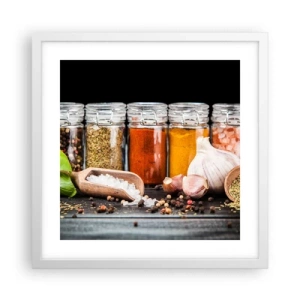 Affiche dans un cadre blanc - Poster - Pour que la vie ait du goût - 40x40 cm
