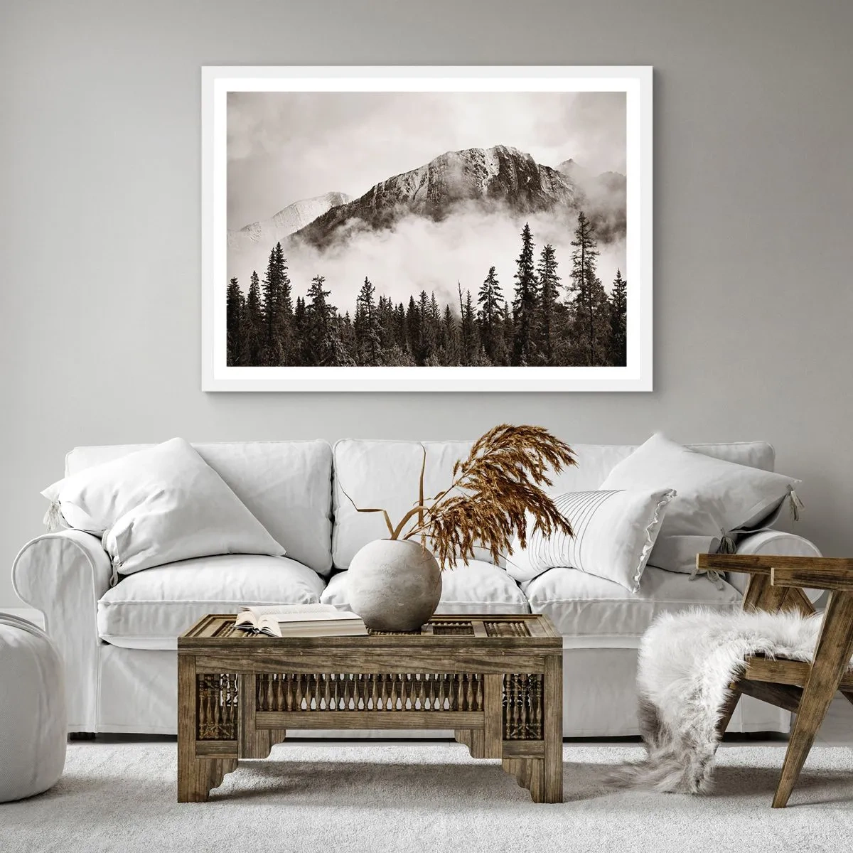 Affiche dans un cadre blanc - Poster - Seigneur de granite - 40x40 cm