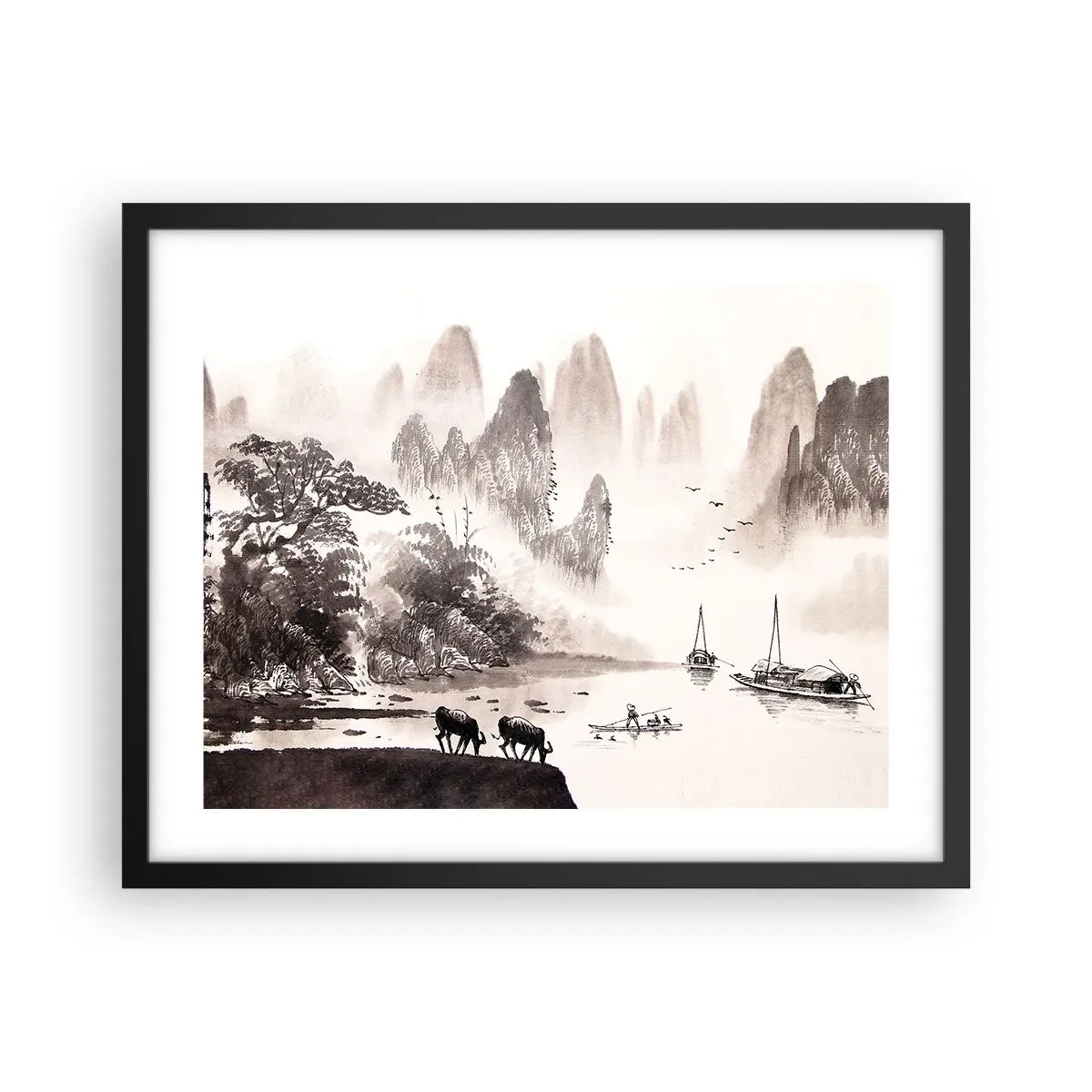 Affiche dans un cadre noir - Poster - Le quotidien exotique de l'Orient - 50x40 cm