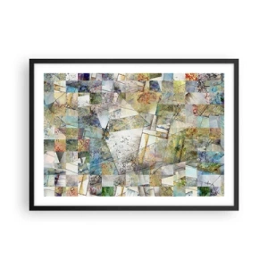 Affiche dans un cadre noir - Poster - Abstraction colorée avec des formes et des lignes géométriques - 70x50cm - Remaniement géométrique - Décoration murale moderne pour le salon et la chambre ARTTOR