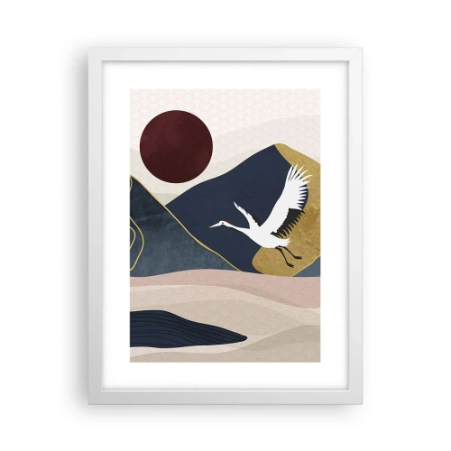 Affiche dans un cadre blanc - Poster - Encore une fois, la journée s'est ÉCOULÉE - 30x40 cm