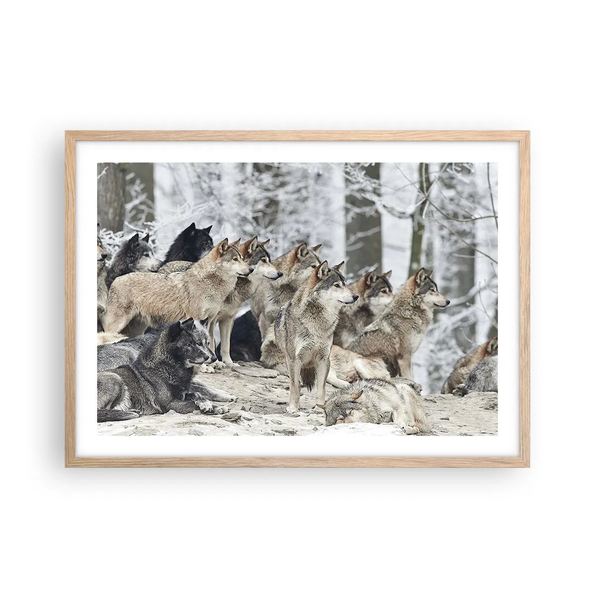 Affiche dans un chêne clair - Poster - Famille et amis - 70x50 cm