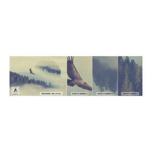 Échantillon de Papier Peint Premium Sand - J'ai vu l'ombre d'un aigle - Aigle, Oiseau, Forêt - 100x30 cm