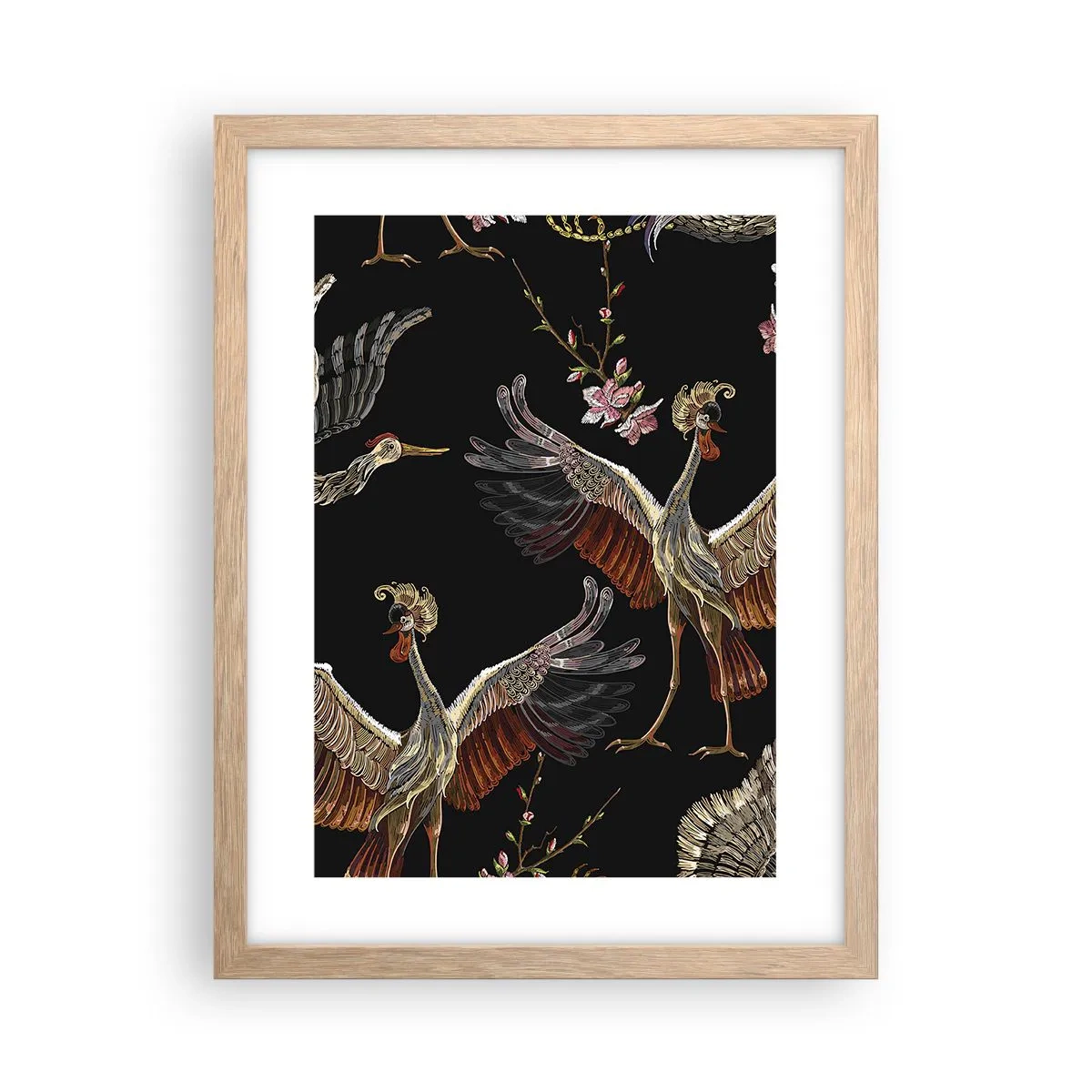 Affiche dans un chêne clair - Poster - Un oiseau de conte de fées - 30x40 cm