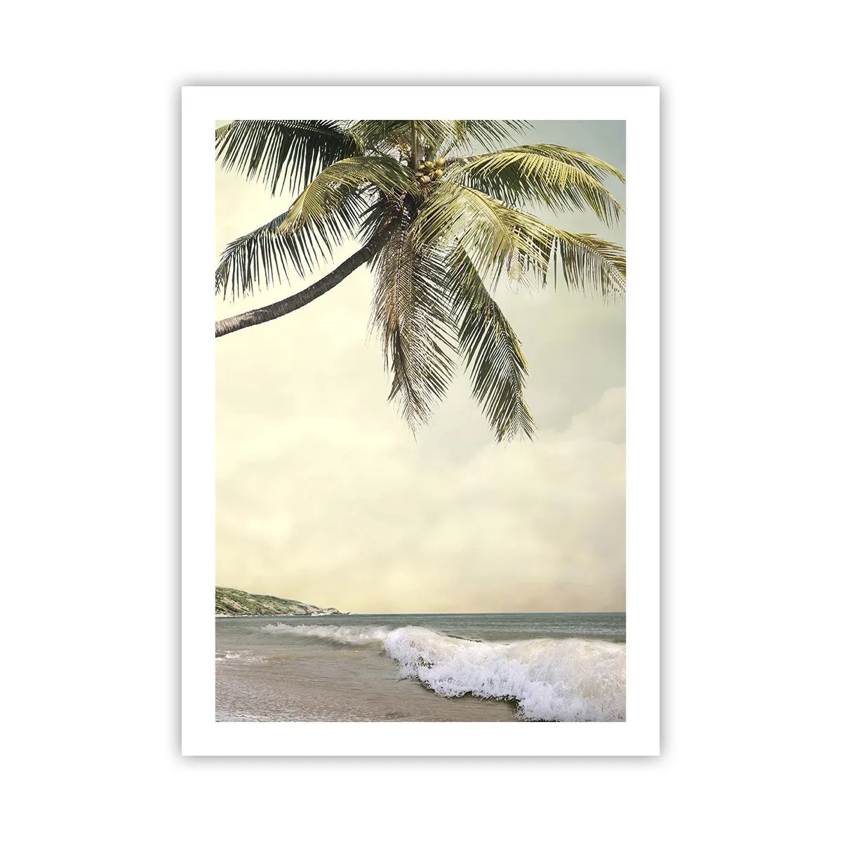 Affiche - Poster - Un palmier contre la mer - 50x70cm - Rêve tropical - Décoration murale moderne pour le salon et la chambre ARTTOR