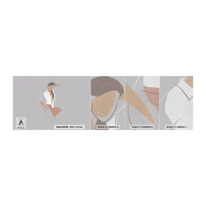 Échantillon de Papier Peint Premium Canvas - Contour gracieux - Femme, Graphique, Modèle - 100x30 cm