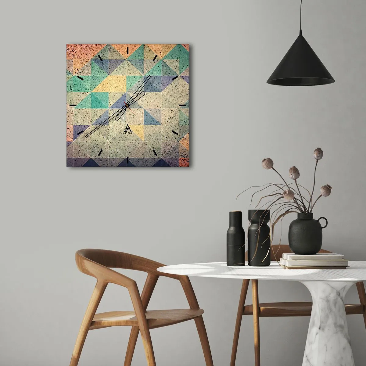 Horloge murale - Pendule murale - République des triangles - 40x40 cm