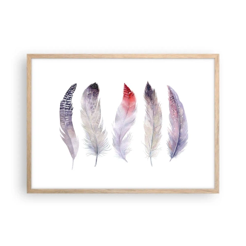 Affiche dans un chêne clair - Poster - Délicat comme un brouillard multicolore - 70x50 cm