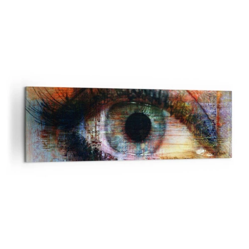 Impression sur toile - Image sur toile - Œil artistique dans l'abstraction multicolore - 160x50cm - Vous pouvez jeter un coup d'œil dans l'âme - Décoration murale moderne pour le salon et la chambre ARTTOR