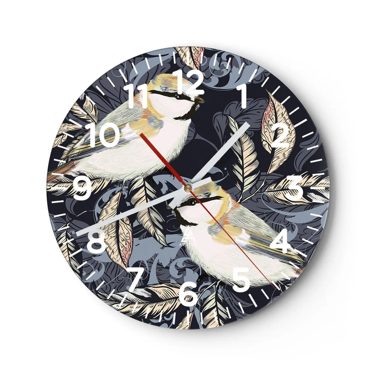 Horloge murale - Pendule murale - Babillement jaune et bleu - 40x40 cm