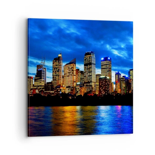 Impression sur toile - Image sur toile - Une nuit de lumières et de couleurs - 70x70 cm