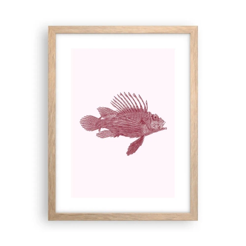 Affiche dans un chêne clair - Poster - Un habitant des eaux exotiques - 30x40 cm