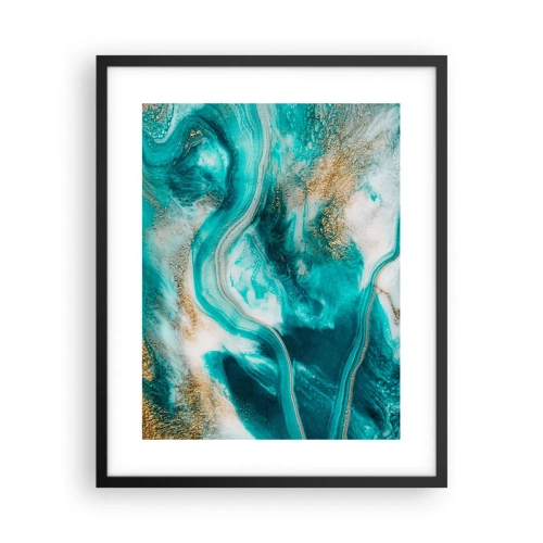 Affiche dans un cadre noir - Poster - Rivière d'or - 40x50 cm