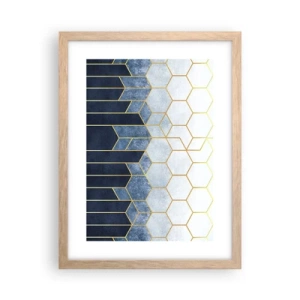 Affiche dans un chêne clair - Poster - Composition en rythme syncopé - 30x40 cm