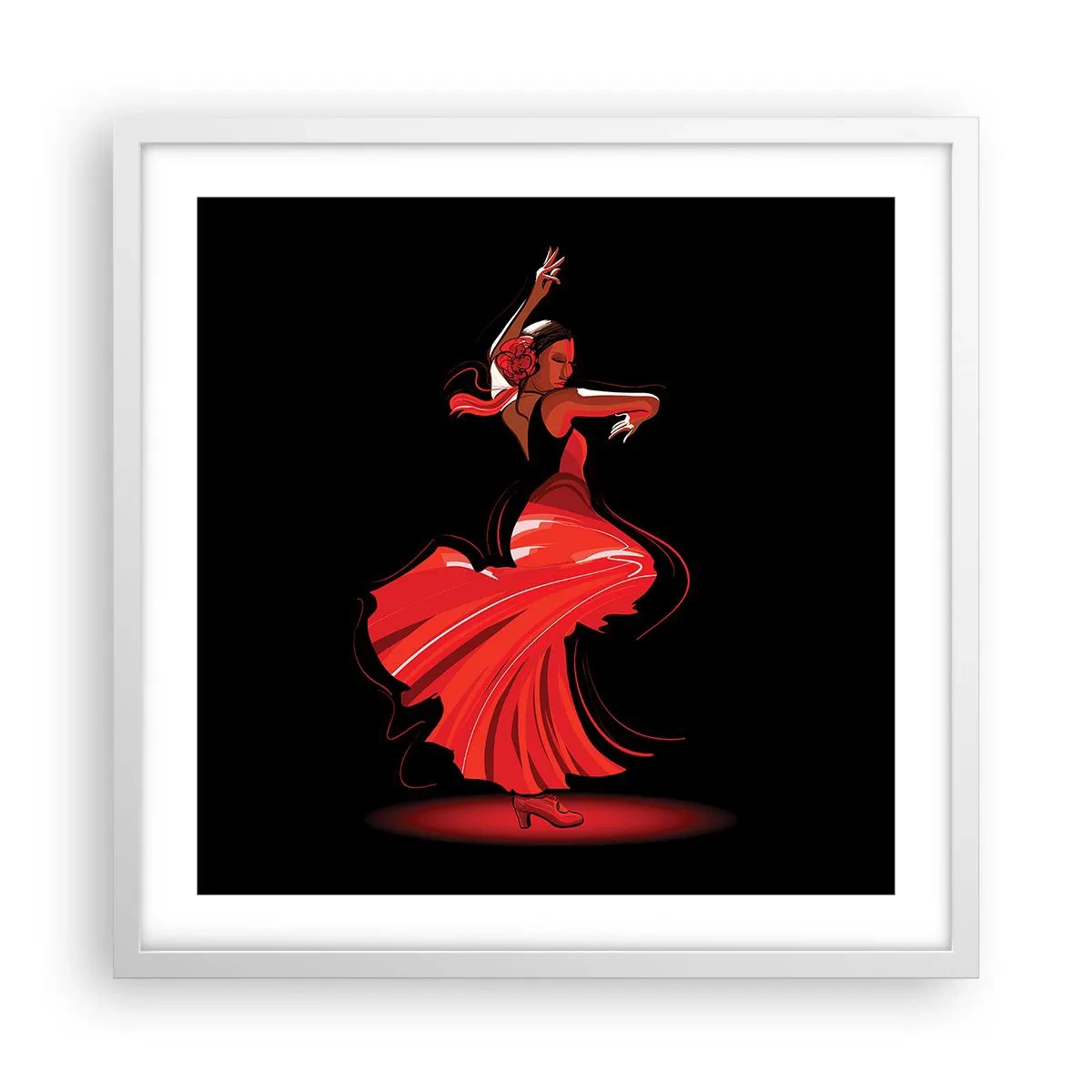 Affiche dans un cadre blanc - Poster - L'esprit fougueux du flamenco - 50x50 cm