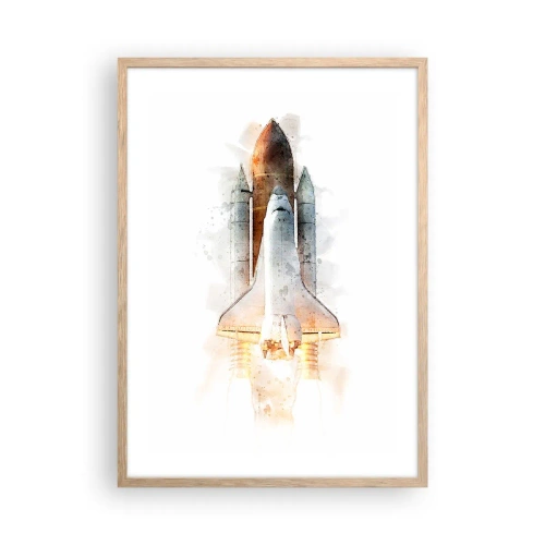 Affiche dans un chêne clair - Poster - Des explorateurs pour commencer - 50x70 cm