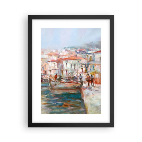 Affiche dans un cadre noir - Poster - Vacances pastelles - 30x40 cm