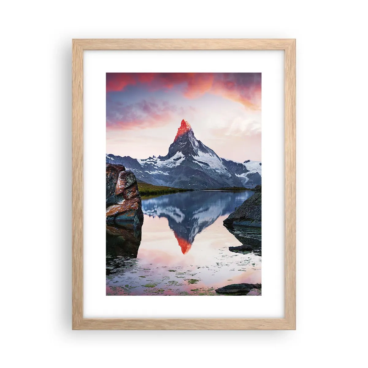 Affiche dans un chêne clair - Poster - Le coeur des montagnes est chaud - 30x40 cm