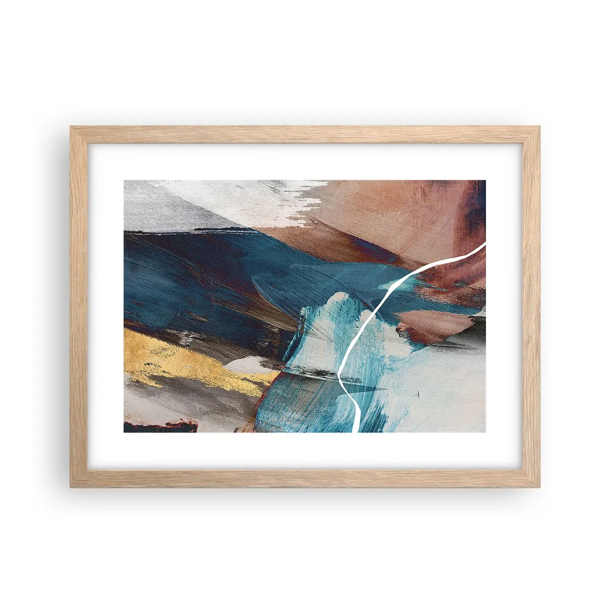 Affiche dans un chêne clair - Poster - Avec panache et énergie - 40x30 cm