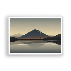 Affiche dans un cadre blanc - Poster - Reflet de miroir - 100x70 cm