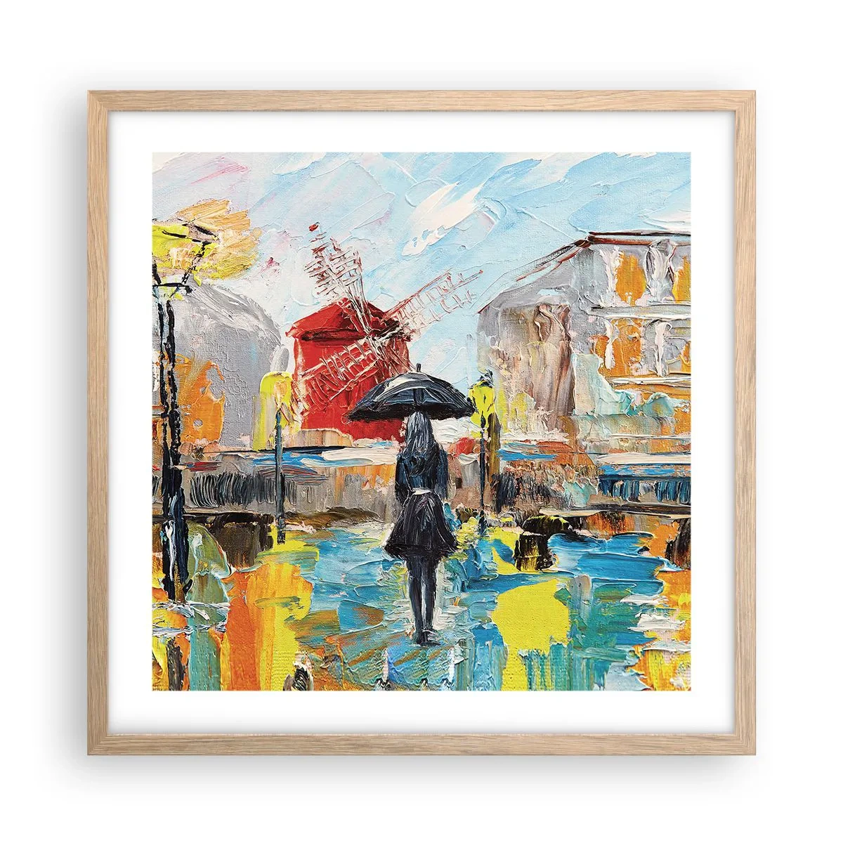 Affiche dans un chêne clair - Poster - Légende parisienne - 50x50 cm