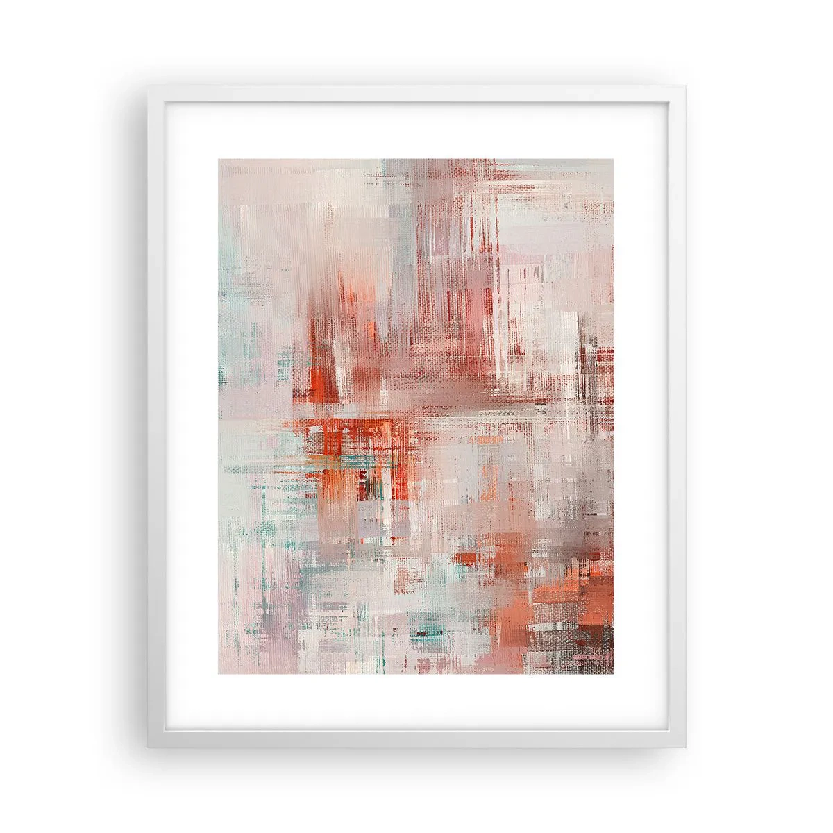 Affiche dans un cadre blanc - Poster - Brumeux. Mais rose - 40x50 cm