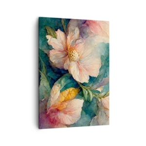 Impression sur toile - Image sur toile - Fleurs délicates aux couleurs pastel - 50x70cm - Uniquement de la subtilité - Décoration murale moderne pour le salon et la chambre ARTTOR